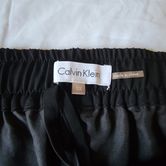 Calvin Klein lined over knee drawstring skirt plus size 0x black stretch womens - Picture 6 of 9